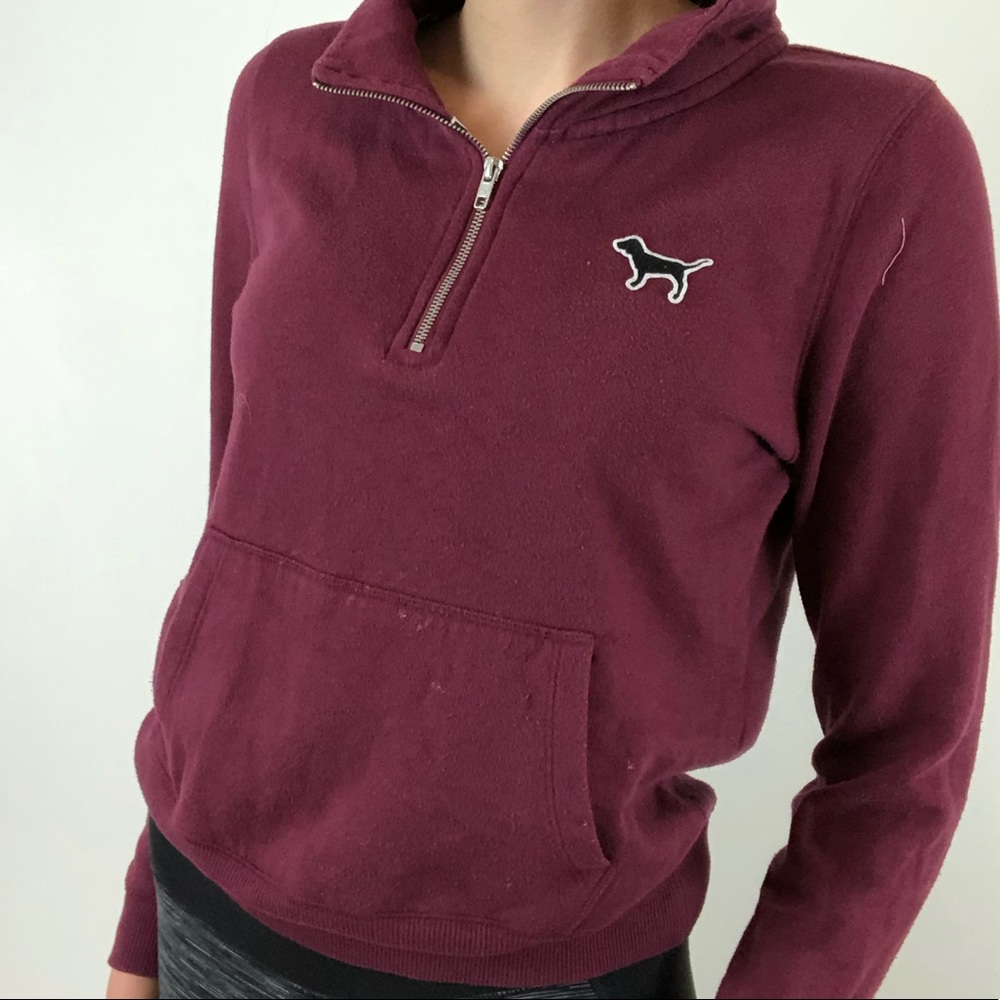 Maroon PINK sweatshirt quarter zip!💜